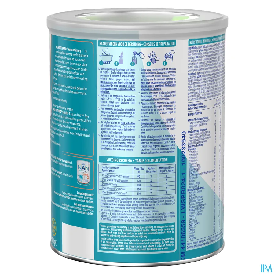 packshot van Nan Verzadiging 1 van 0-6 maanden Pot 800 g