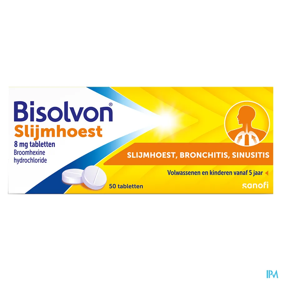 packshot van Bisolvon 8mg 50 dragees
