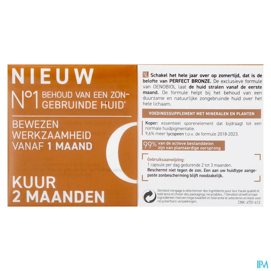 packshot van Oenobiol Perfect Bronze 2 x 30 capsules