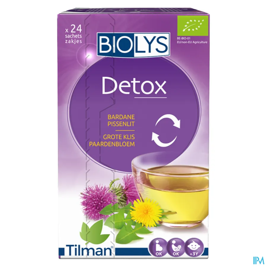 packshot van Tilman Biolys Detox Klis-Paardenbloem 24 zakjes