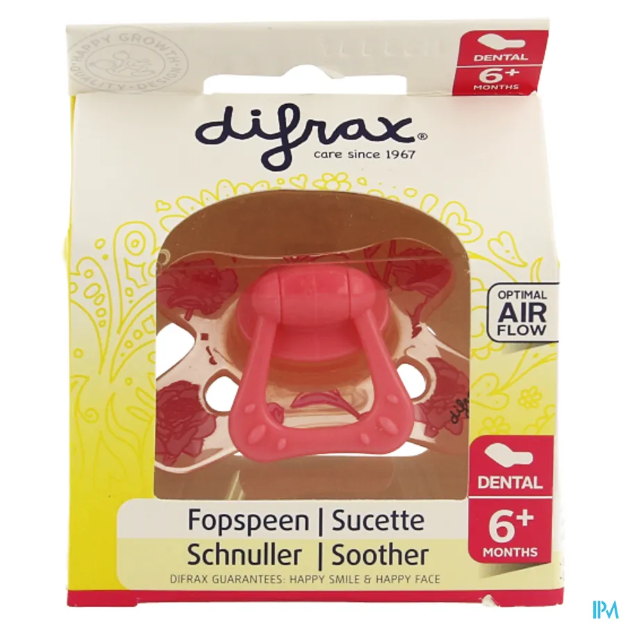 packshot van Difrax Fopspeen Sil Dental Girl +6 m