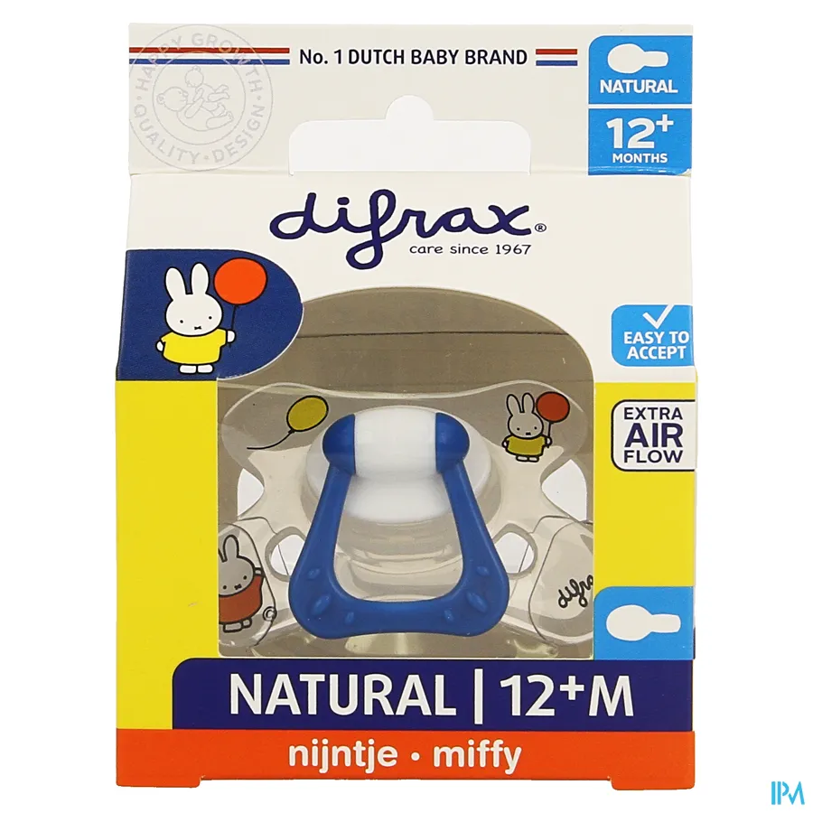 packshot van Difrax Fopspeen Natural 12m+ Nijntje