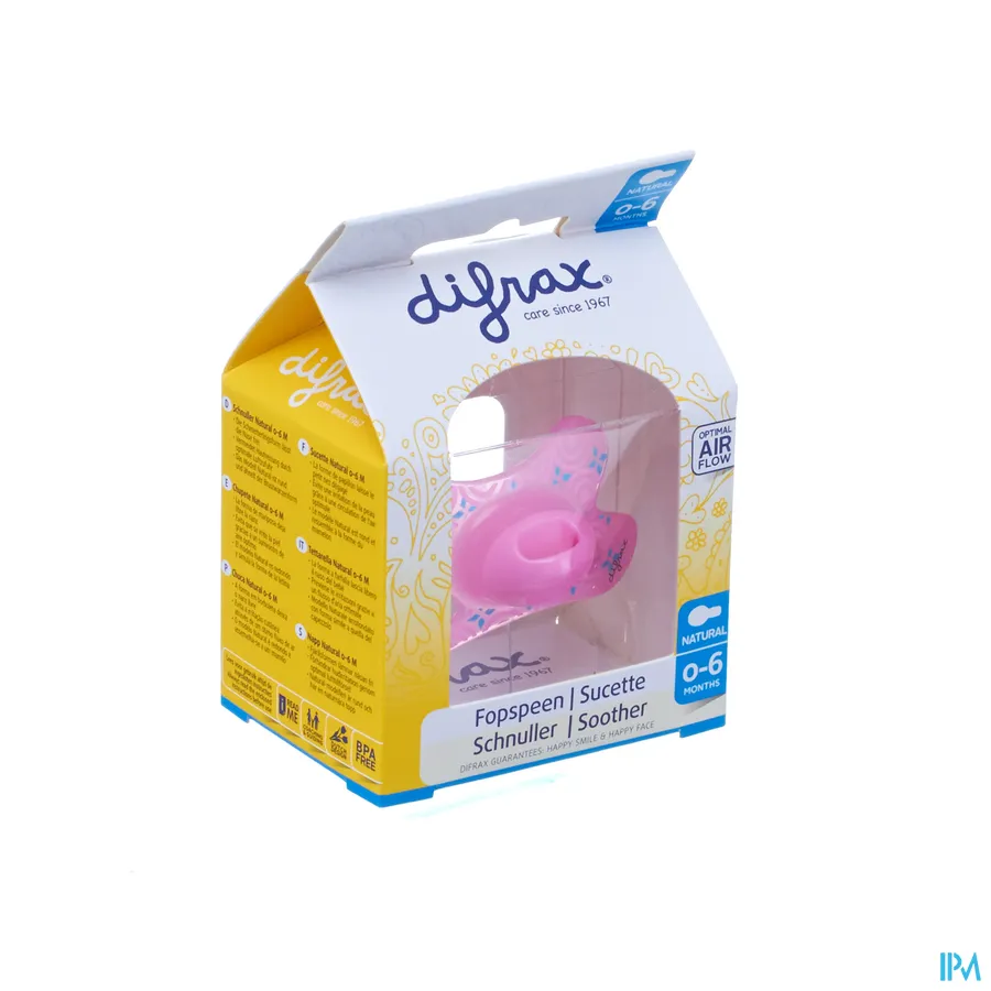 packshot van Difrax Fopspeen Natural 0-6m