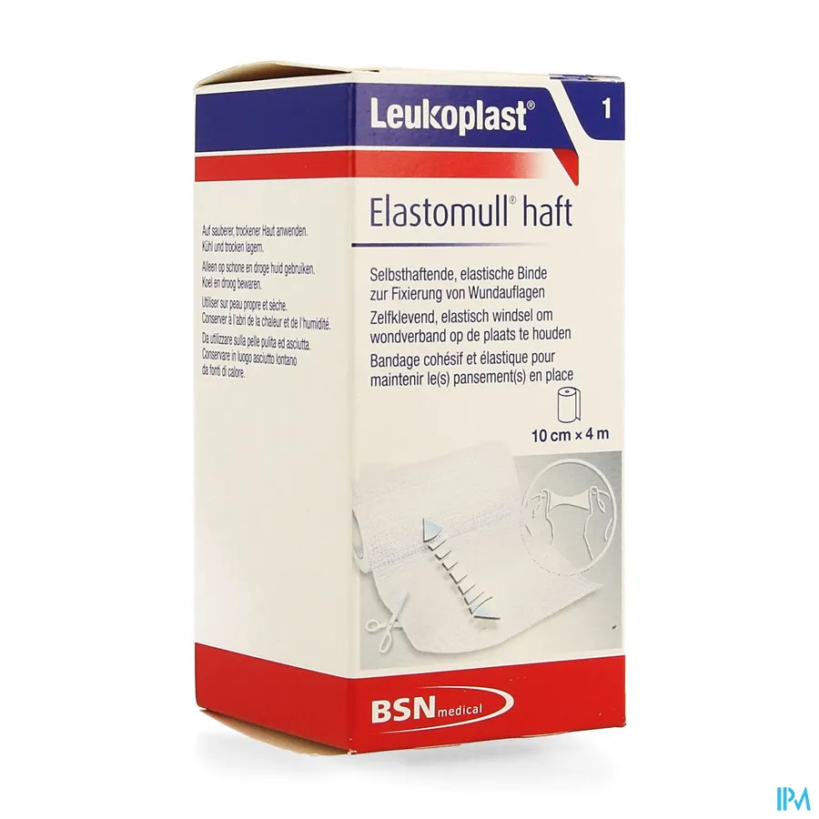 packshot van Elastomull Haft 10cmx4m 1 Leukoplast