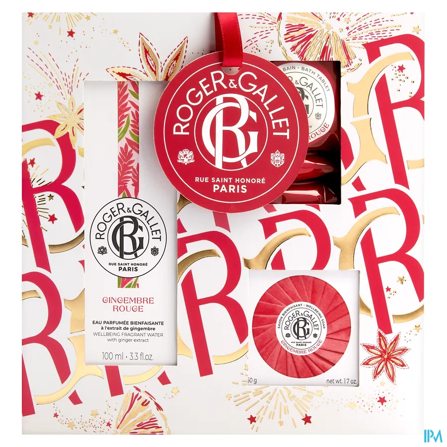 packshot van Roger & Gallet Gingembre Rouge Trio Geschenkset
