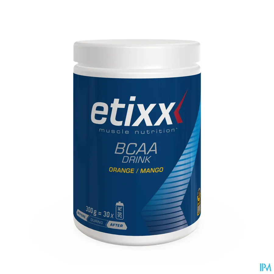 packshot van Etixx BCAA Poeder met Sinaasappel-Mangosmaak 300 g
