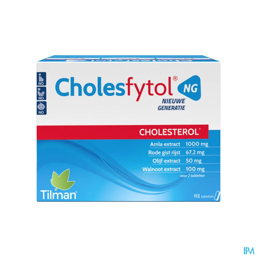 packshot van Cholesfytol NG voor Cholesterol met Rode Gist Rijst en Olijfextract 112 Tabletten