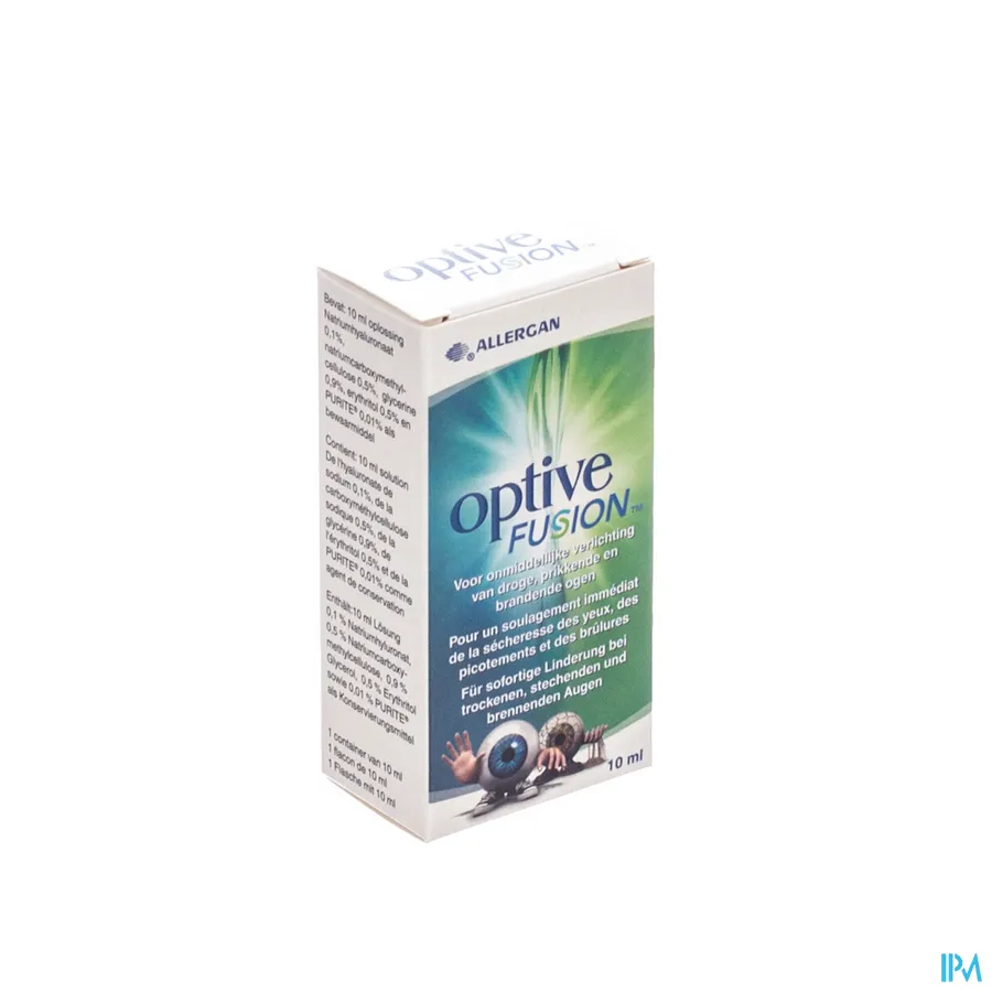 packshot van Optive Fusion voor Onmiddellijke Verlichting van Droge, Prikkende en Brandende Ogen 10 ml