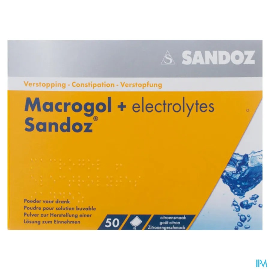 packshot van Macrogol + Elektrolyt Sandoz 50 zakjes