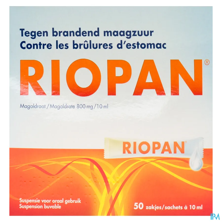 packshot van Riopan tegen Brandend Maagzuur 50 Zakjes