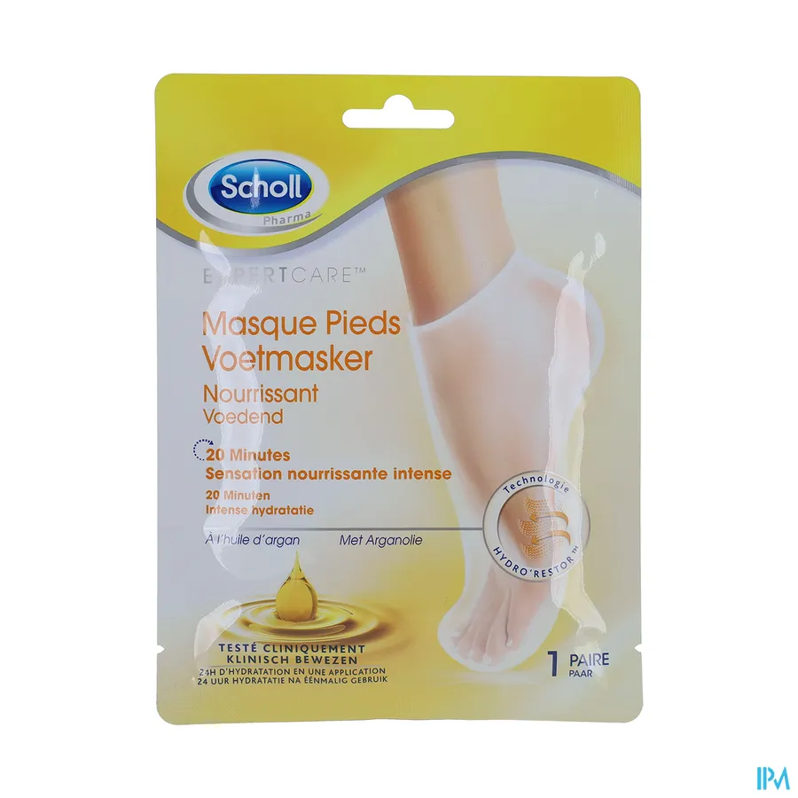 packshot van Scholl Voedend 20-Minuten Voetmasker voor Intense Hydratatie gedurende 24 Uur met Arganolie 1 Paar
