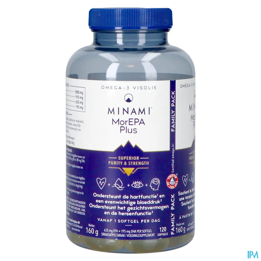 packshot van Minami MorEPA Plus 120 softgels