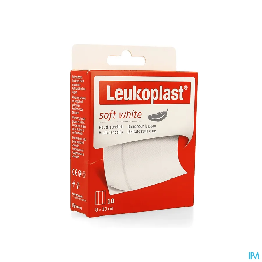 packshot van Leukoplast Soft White 8 cm x 10 cm 10 stuks