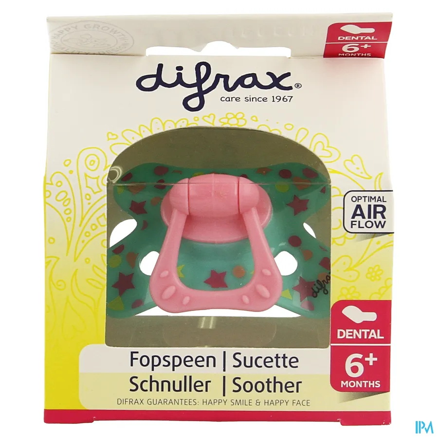 packshot van Difrax Fopspeen Sil Dental Girl +6 m