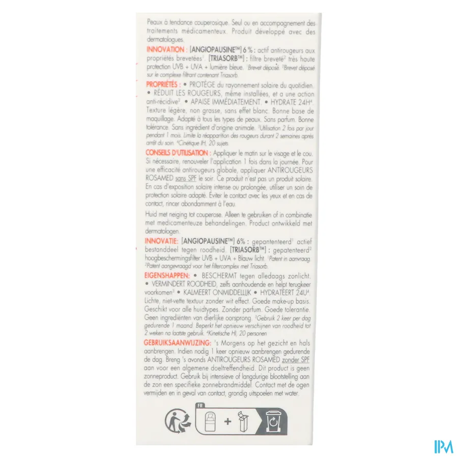 packshot van Avène Antirougeurs Rosamed SPF 50+ 30 ml
