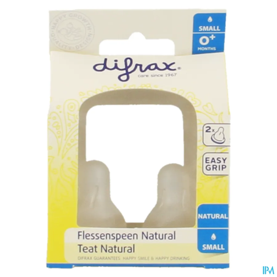 packshot van Difrax Flessenspeen Natural Wide 1-2-3