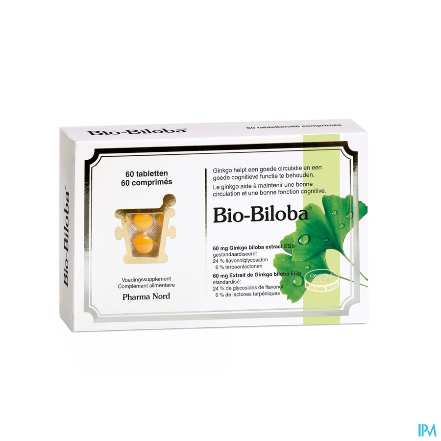 packshot van Bio-Biloba met 60 mg Ginkgo-Biloba 60 Tabletten