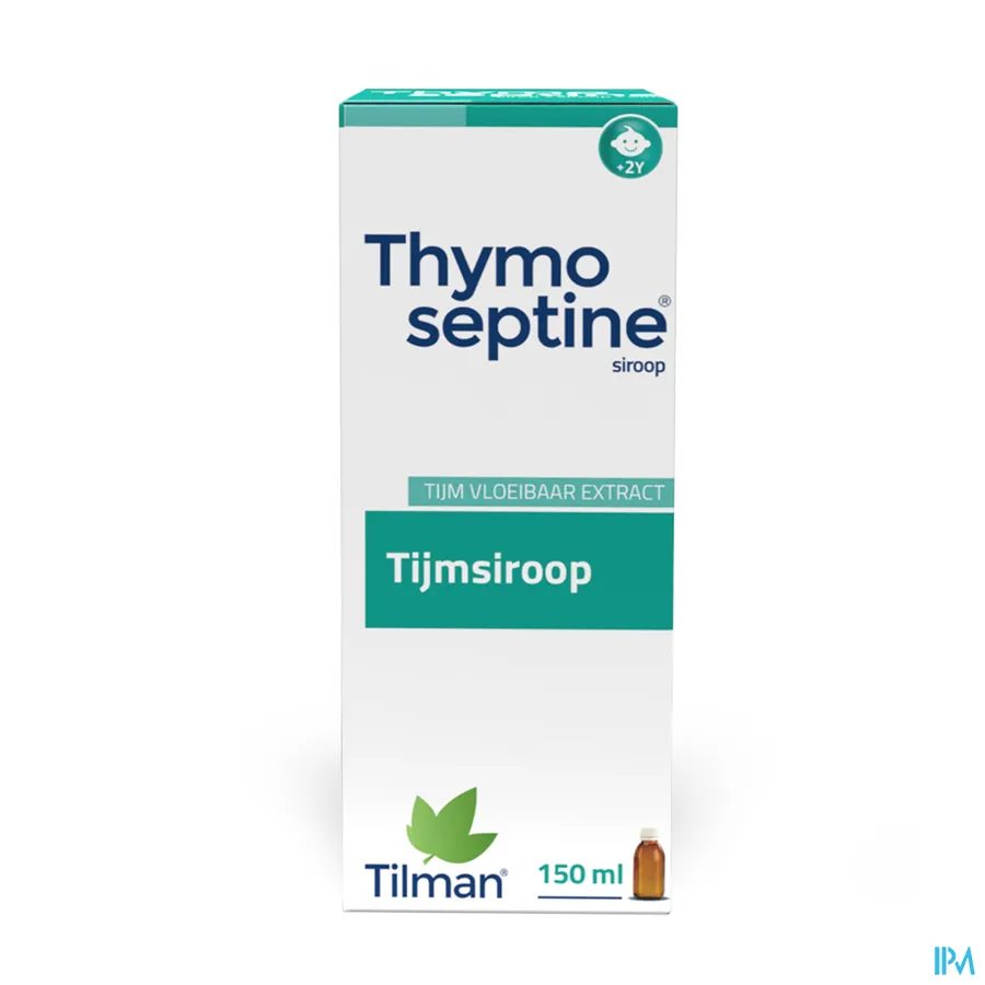 packshot van Thymoseptine Slijmoplossende Siroop op Basis van Tijm 150 ml