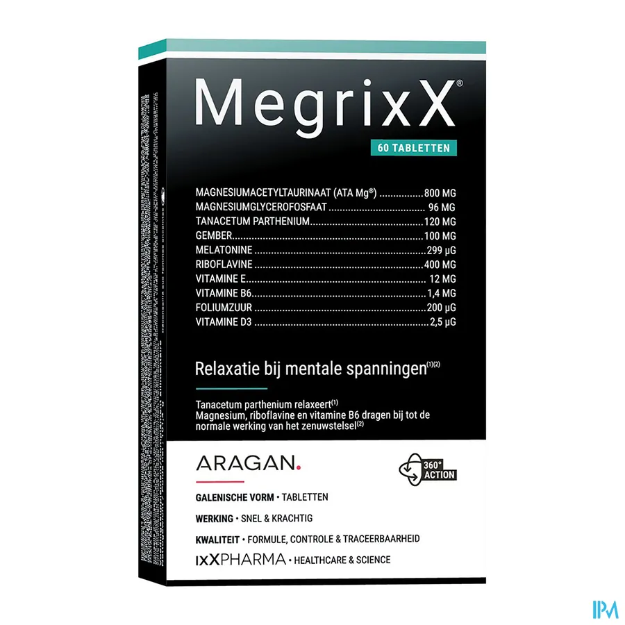 packshot van MegrixX 60 tabletten