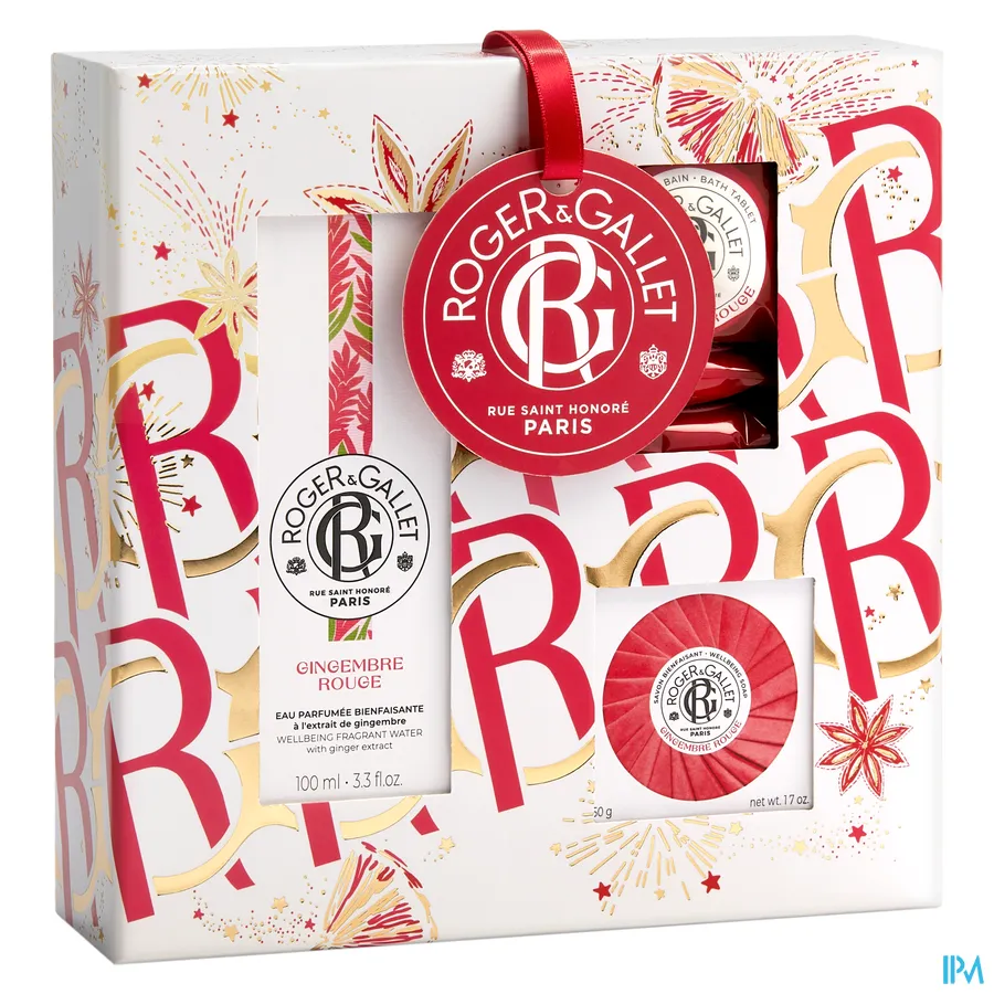 packshot van Roger & Gallet Gingembre Rouge Trio Geschenkset