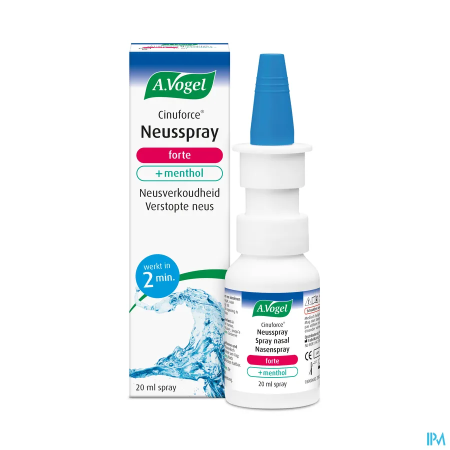 packshot van A. Vogel Cinuforce Neusspray Forte met Menthol - Sterke Zeezoutoplossing bij Neusverkoudheid en Verstopte Neus 20 ml
