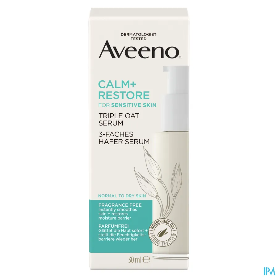 packshot van Aveeno Calm+Restore Drievoudig Haver Serum 30 ml