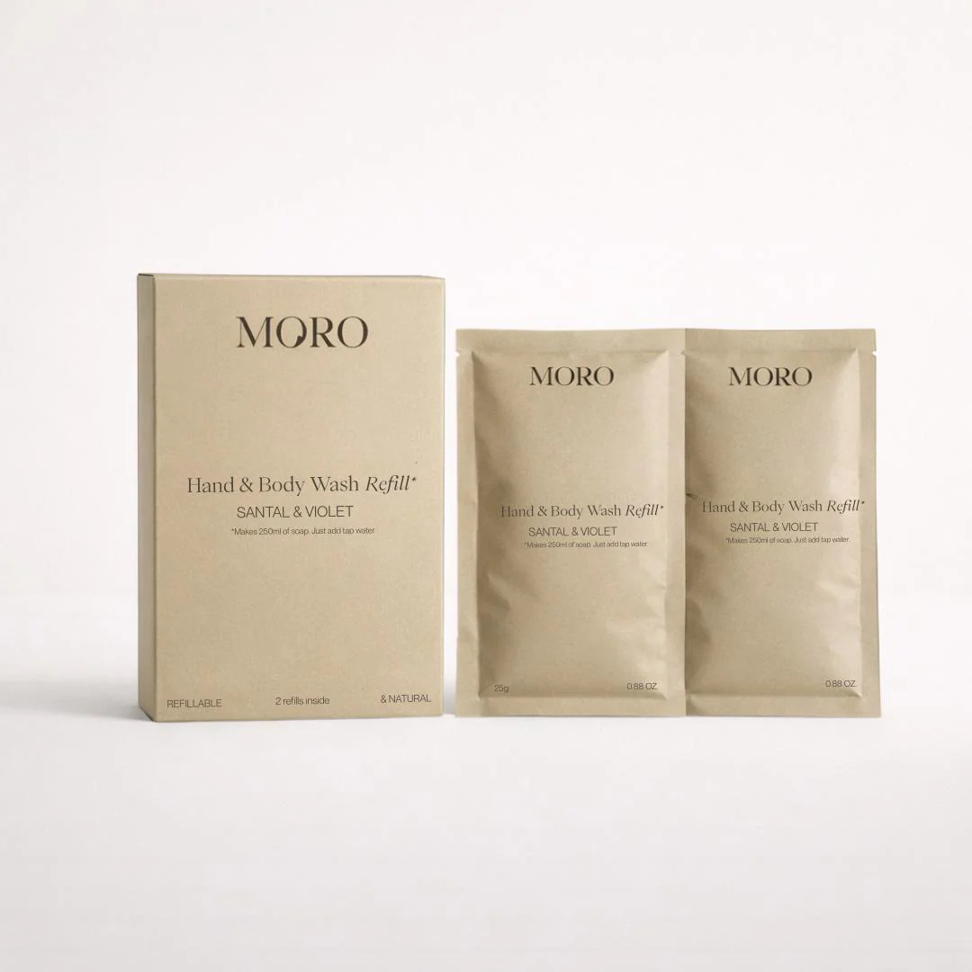 Moro Hand & Body Wash Refill | Santal & Violet | Pack of 2 refills (2 x 50g)