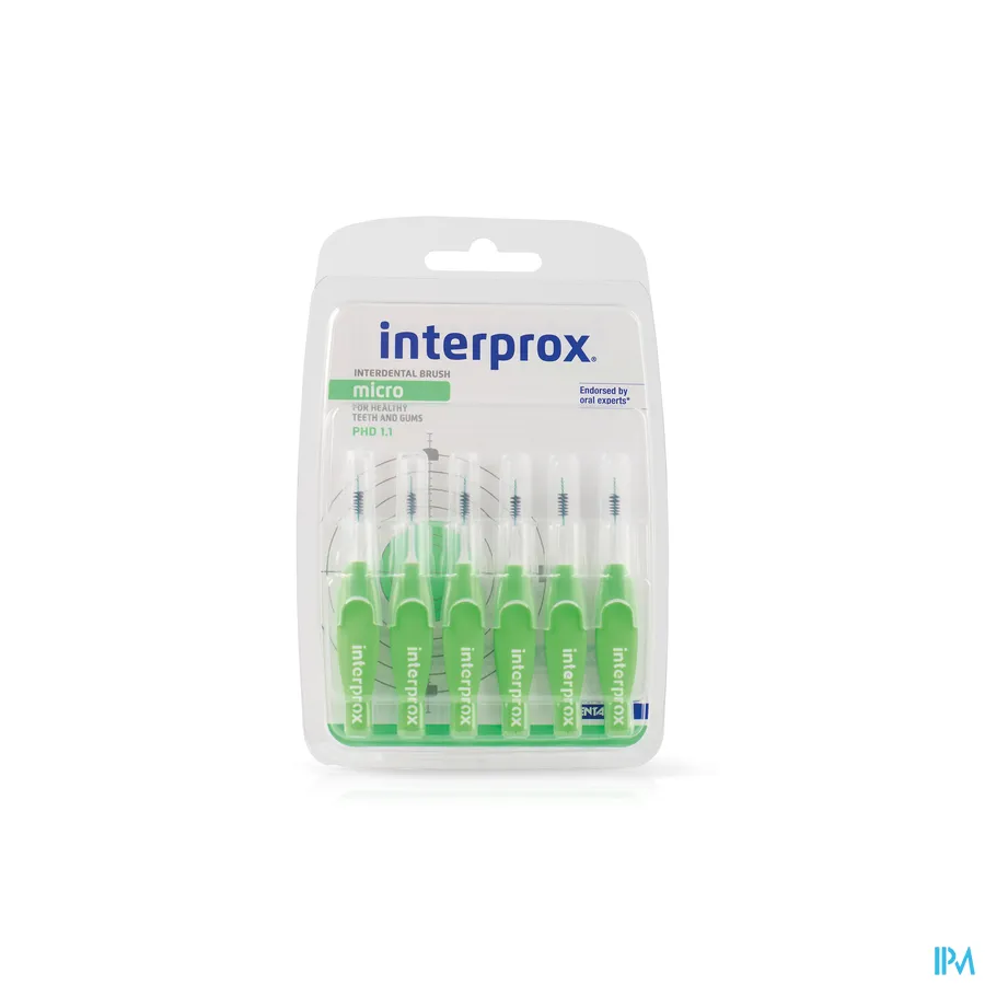 packshot van Interprox Premium Interdentale Borstels Micro 0,9 Groen 6 Stuks
