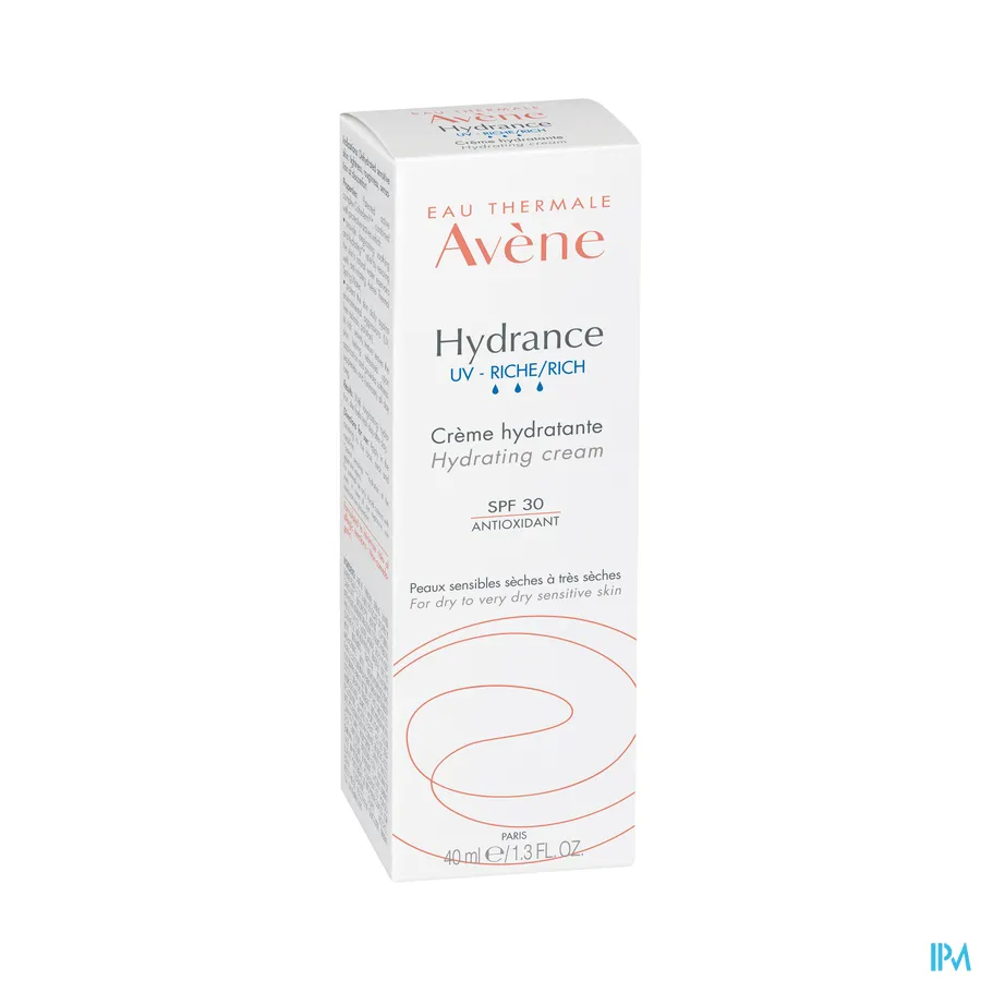 packshot van Avène Hydrance UV Rijke Hydraterende Crème SPF30 40 ml