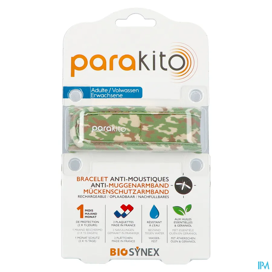 packshot van Parakito Volwassenen Anti-Muggenarmband Camouflage