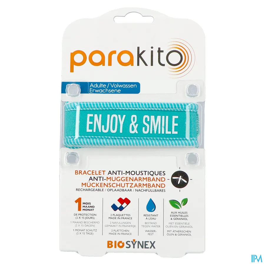 packshot van Parakito Armband Volwassen Enjoy & smile Blauw