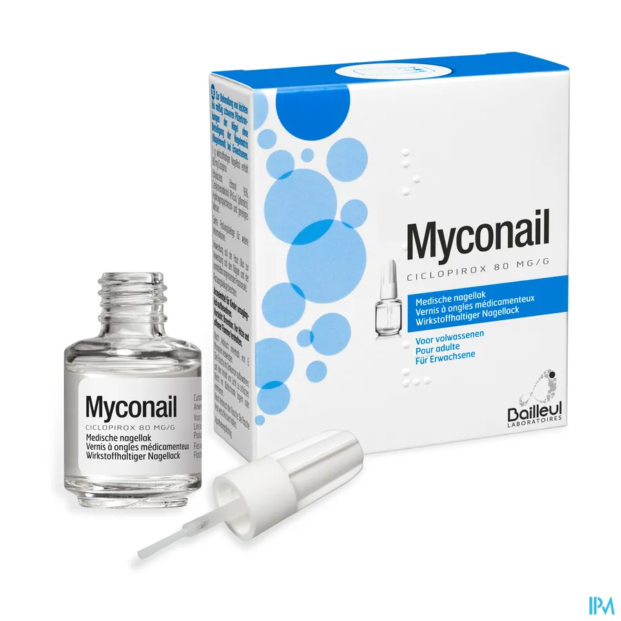 productshot van Myconail Medische Nagellak voor Volwassenen bij Lichte tot Matige Schimmelinfecties van Nagels Fles 6,6 ml