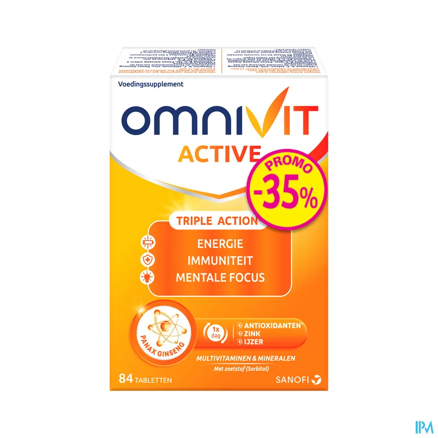 packshot van Omnivit Active 40Mg Comp 84 Promo -35%