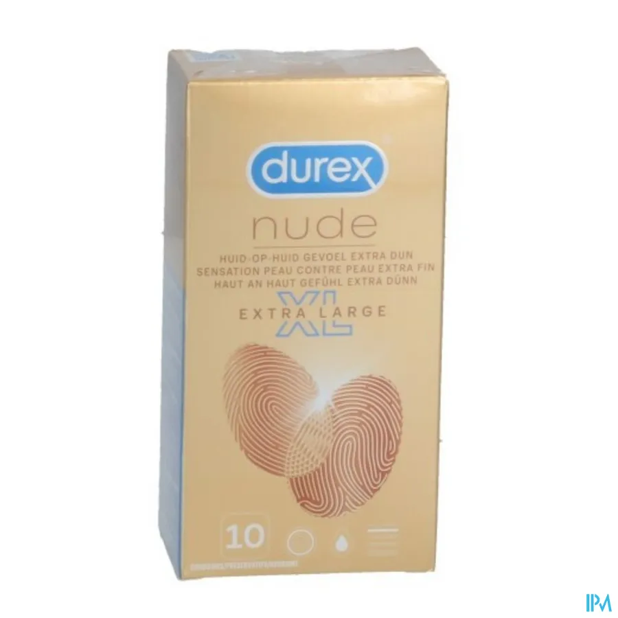 packshot van Durex Nude -Extra Large- voor Huid-op-Huid Gevoel 10 Extra Dunne Condooms