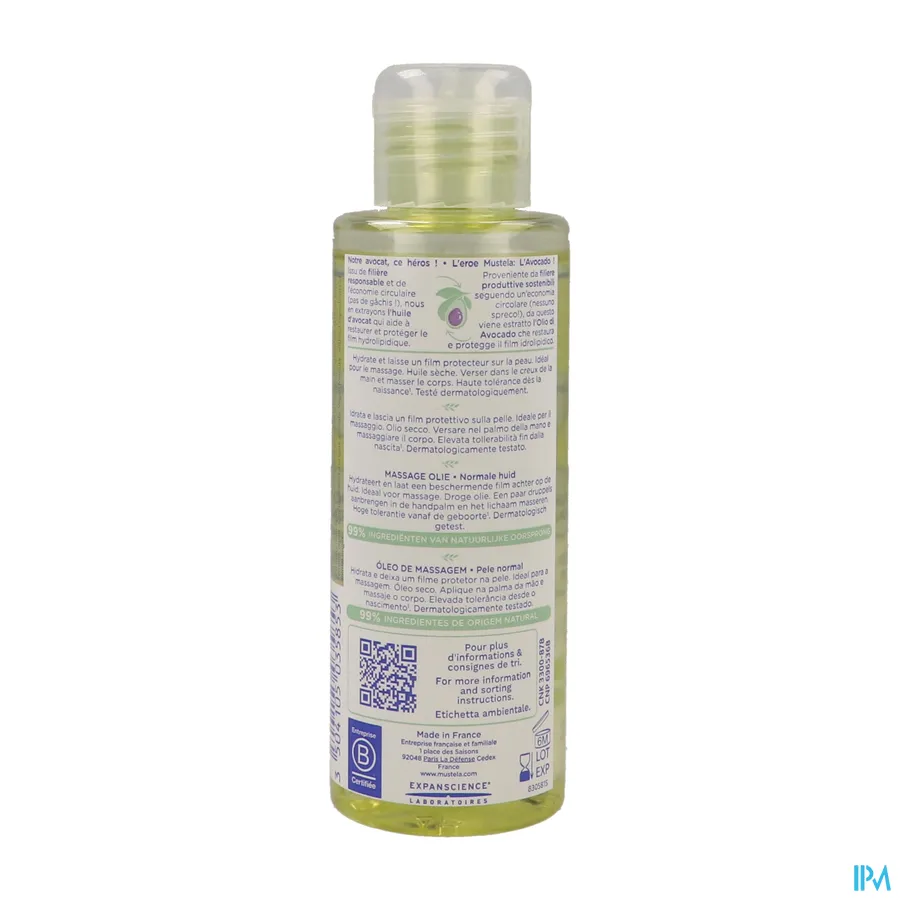 packshot van Mustela Baby en Kind Massage-Olie voor Normale Huid 100 ml