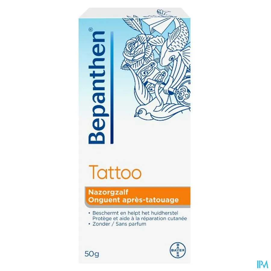 packshot van Bepanthen Tattoo Nazorgzalf 50 g