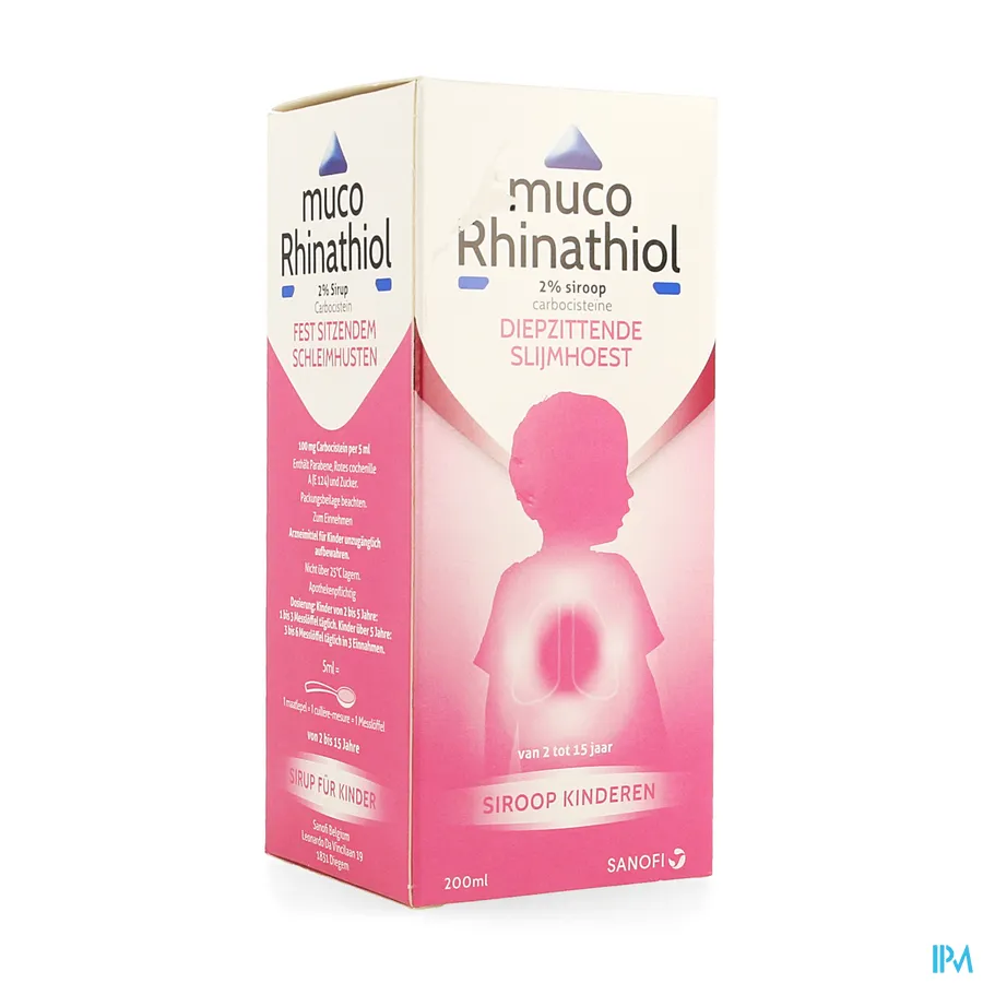 packshot van Muco Rhinathiol Kind 200ml siroop