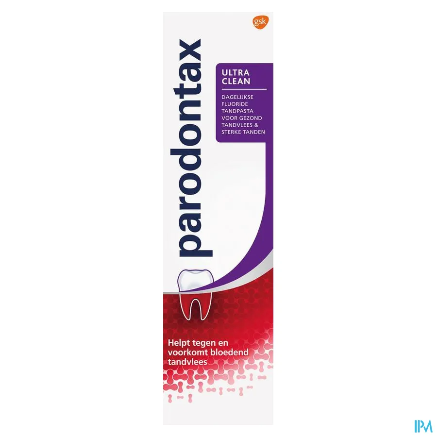 packshot van Parodontax Ultra Clean -Dagelijkse Fluoride Tandpasta voor Gezond Tandvlees en Sterke Tanden - Helpt tegen en Voorkomt Bloedend Tandvlees- Tube 75 ml