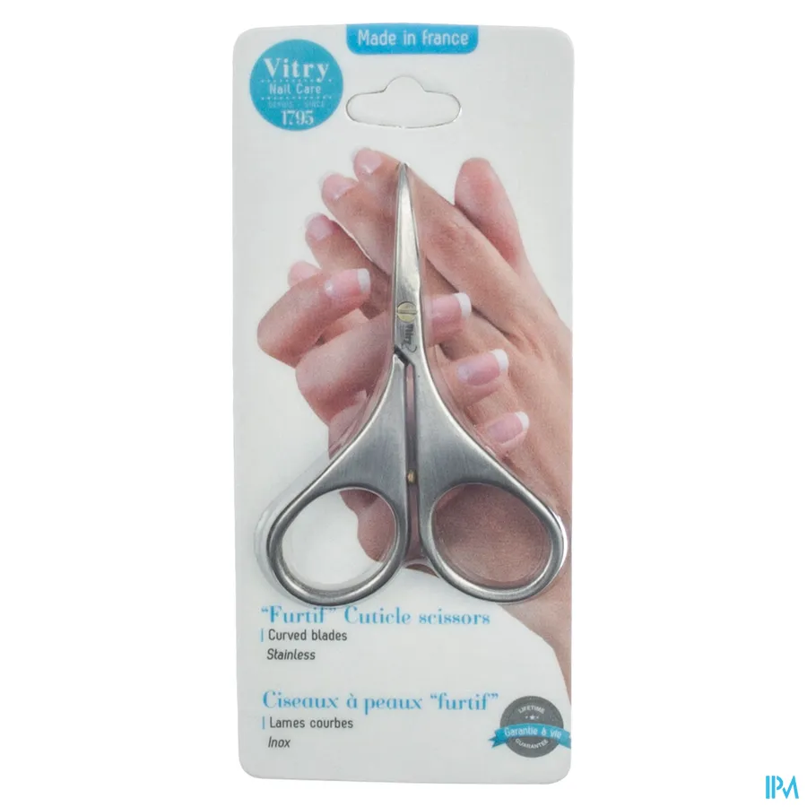 packshot van Vitry Nagelriemvelletjesschaar met Gebogen Lemetten in Inox
