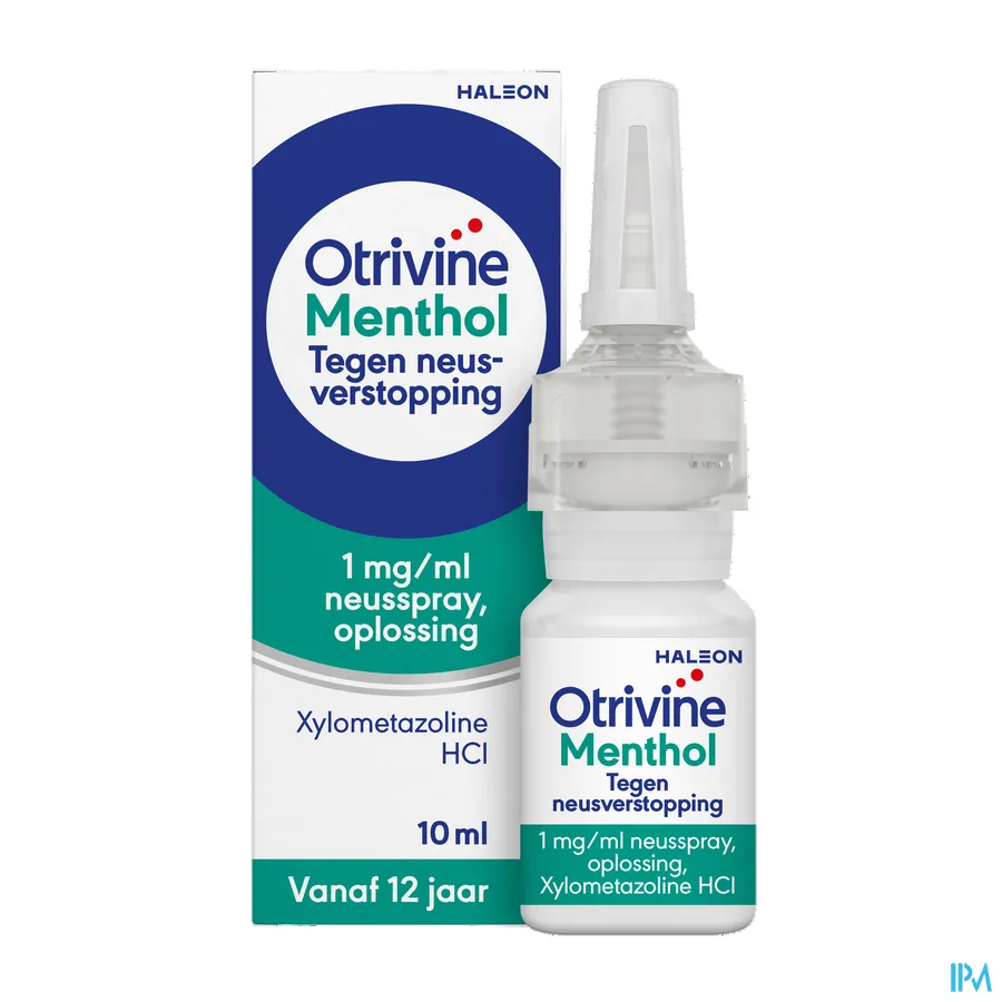 packshot van Otrivine Menthol Neusspray tegen Neusverstopping voor Volwassenen 10 ml