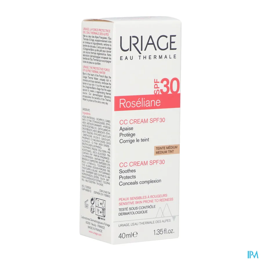packshot van Uriage Roseliane CC Crème SPF30 - medium tint 40 ml