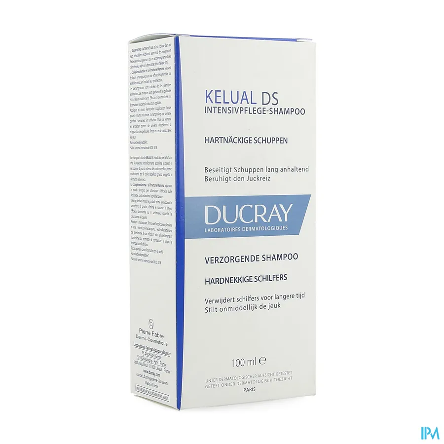 packshot van Ducray Kelual DS Verzorgende Shampoo tegen Schilfertjes en Voorkomt Nieuwe Opflakkeringen Flacon 100 ml