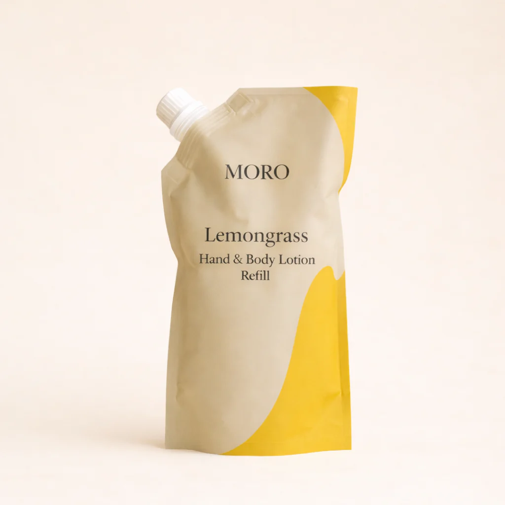 Moro Hand & Body Lotion Refill | Lemongrass & Vetiver | Pouch 500ml pre-filled
