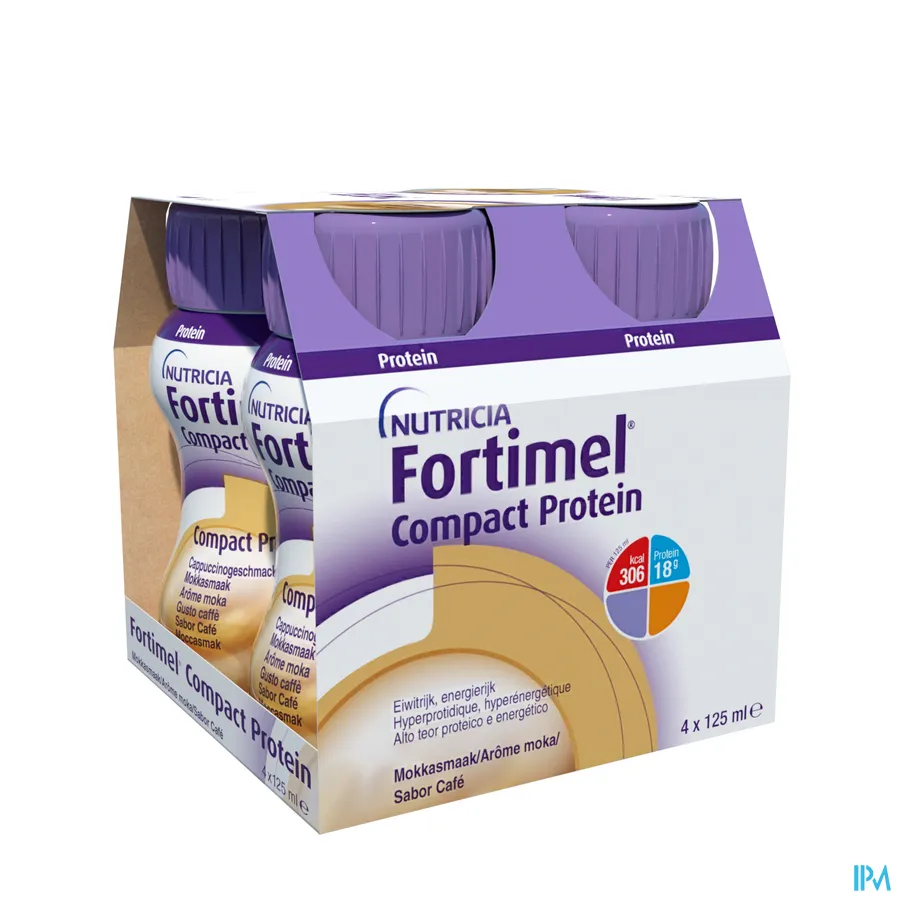 packshot van Fortimel Compact Protein Mokka 4 x 125 ml