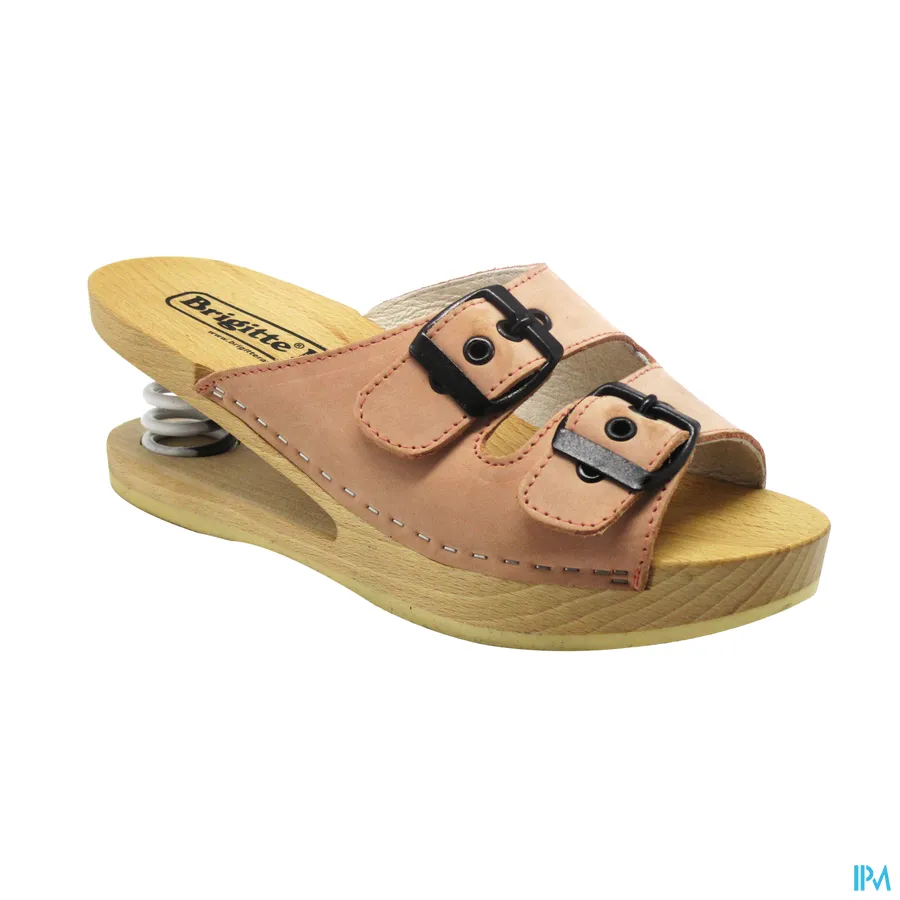 packshot van  Brigitte Ravel Spring Muiltje Hout Snake Pink | Maat 38