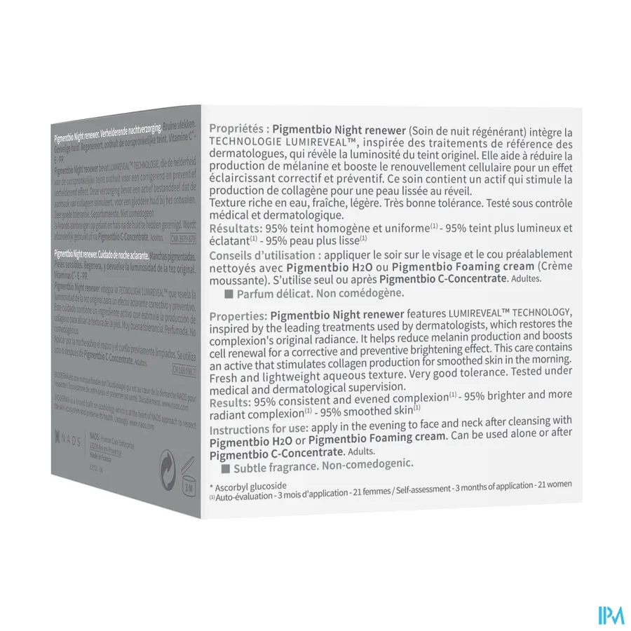 packshot van Bioderma Pigmentbio Night Renewer 50 ml