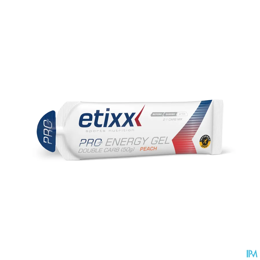 productshot van Etixx Double Carb Energy Gel Proline Peach 1x60ml