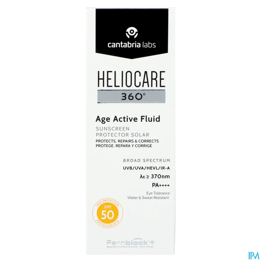 packshot van Heliocare 360° Age Active Fluid SPF50 Tube 50 ml