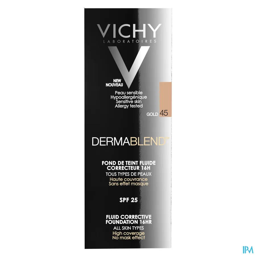 packshot van Vichy Dermablend Fond De Teint Fluide 45 Gold 30 ml