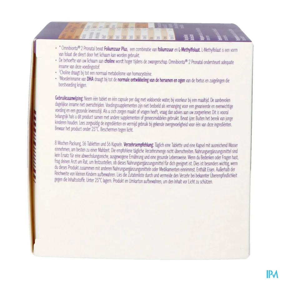 packshot van Omnibionta Pronatal 2 56 tabletten + 56 capsules